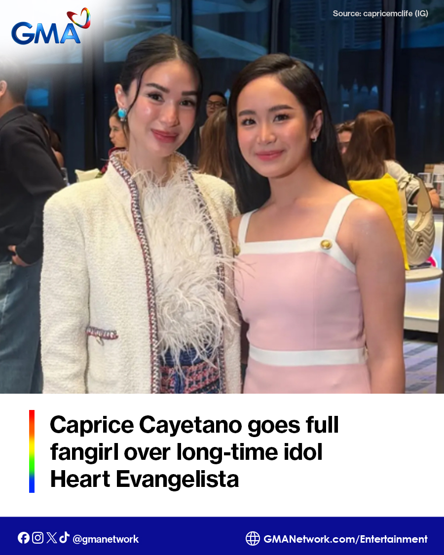 gmanetwork's tweet photo. FANGIRL MODE: ON 😍��

#YoureMyFavoriteSong lead actress #CapriceCayetano opened up in an exclusive Chika Minute interview on 24 Oras about her ultimate fangirl moments, expressing her absolute delight over her recent, frequent interactions with her long-time idol and #ThePeopleHaveSpoken host, #HeartEvangelista.

Read the full story HERE: https://t.co/AIQixR7ovP

#KapusoShowbizNews #YMFS