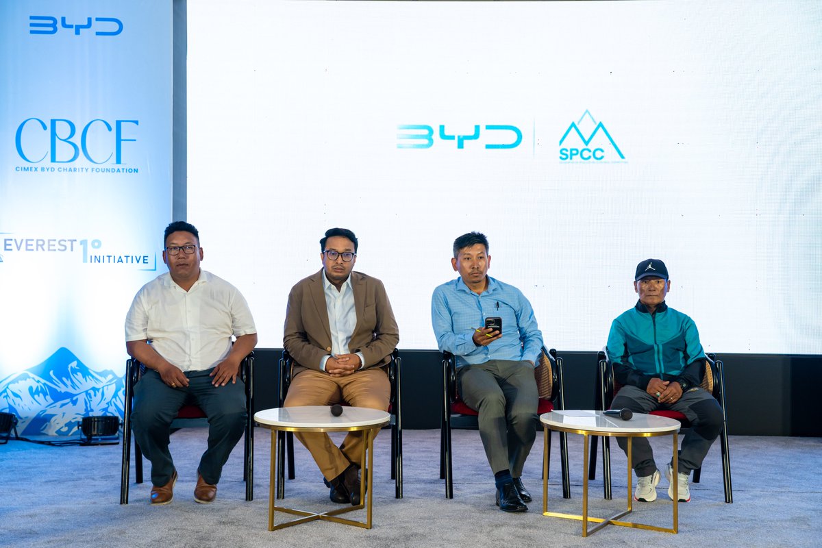 BYD_Cimex's tweet photo. We're excited to announce the Cimex BYD Charity Foundation (CBCF) and the Sagarmatha Pollution Control Committee (SPCC) collaboration for the "Everest 1° Initiative".

A shared commitment to protecting the Himalayas and advancing sustainability.

#Everest1Degree https://t.co/gteqExEQSl