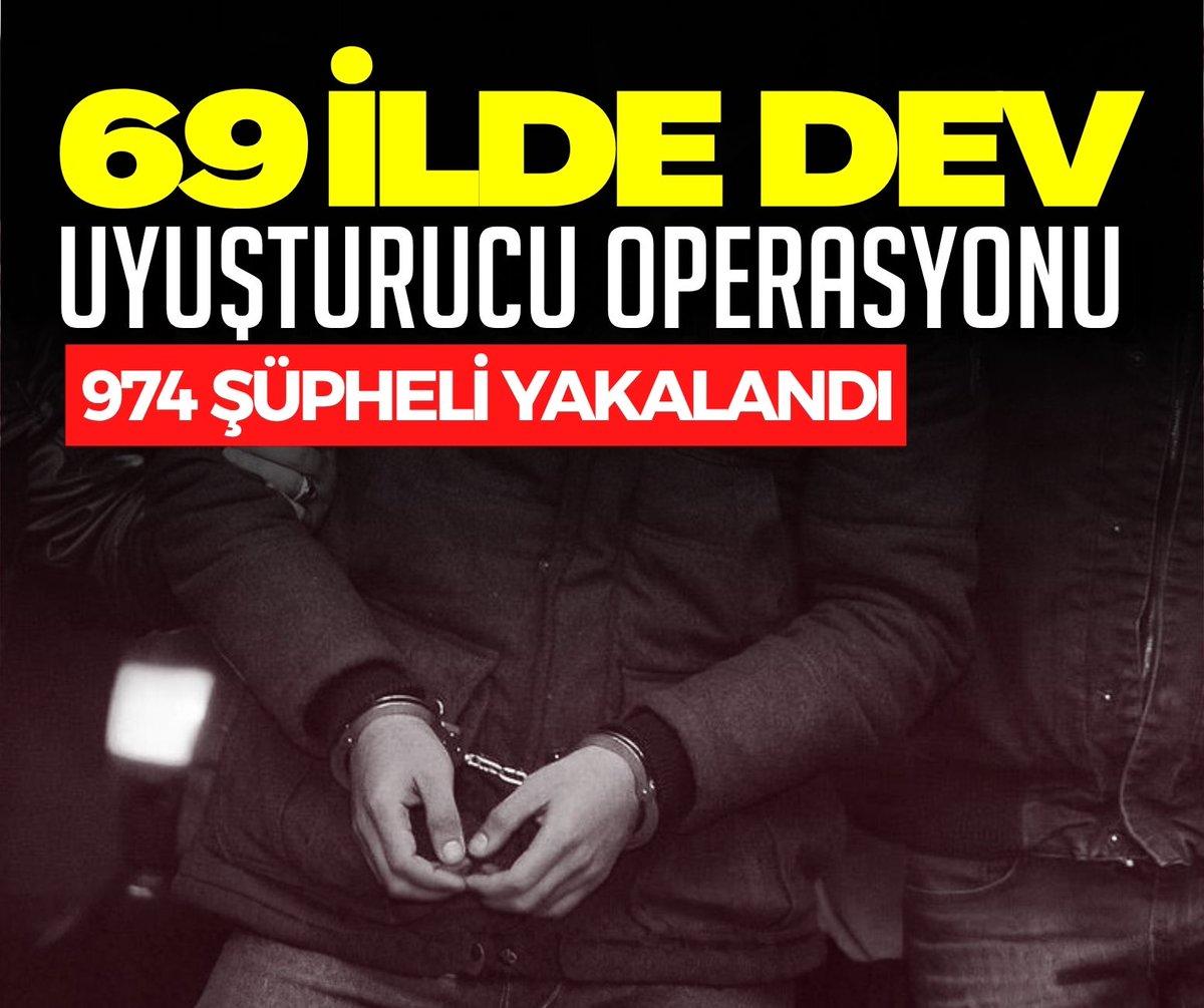 TurkgunGazetesi's tweet photo. 📍 İçişleri Bakanlığı açıkladı: 69 ilde dev uyuşturucu operasyonu! @TC_icisleri 
https://t.co/qC6kLddBsy
#SONDAKİKA https://t.co/lG79paamRt