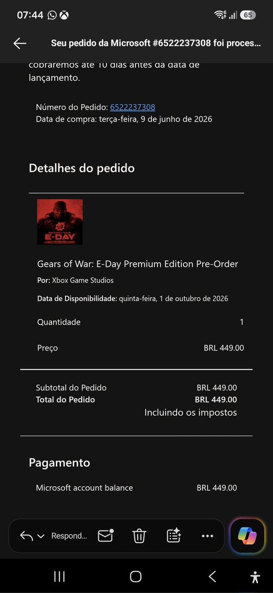Digonarciso's tweet photo. Missão concluída: adquirido! Agora é contagem regressiva pro Gears of War: E-Day https://t.co/jI23jVJBM7