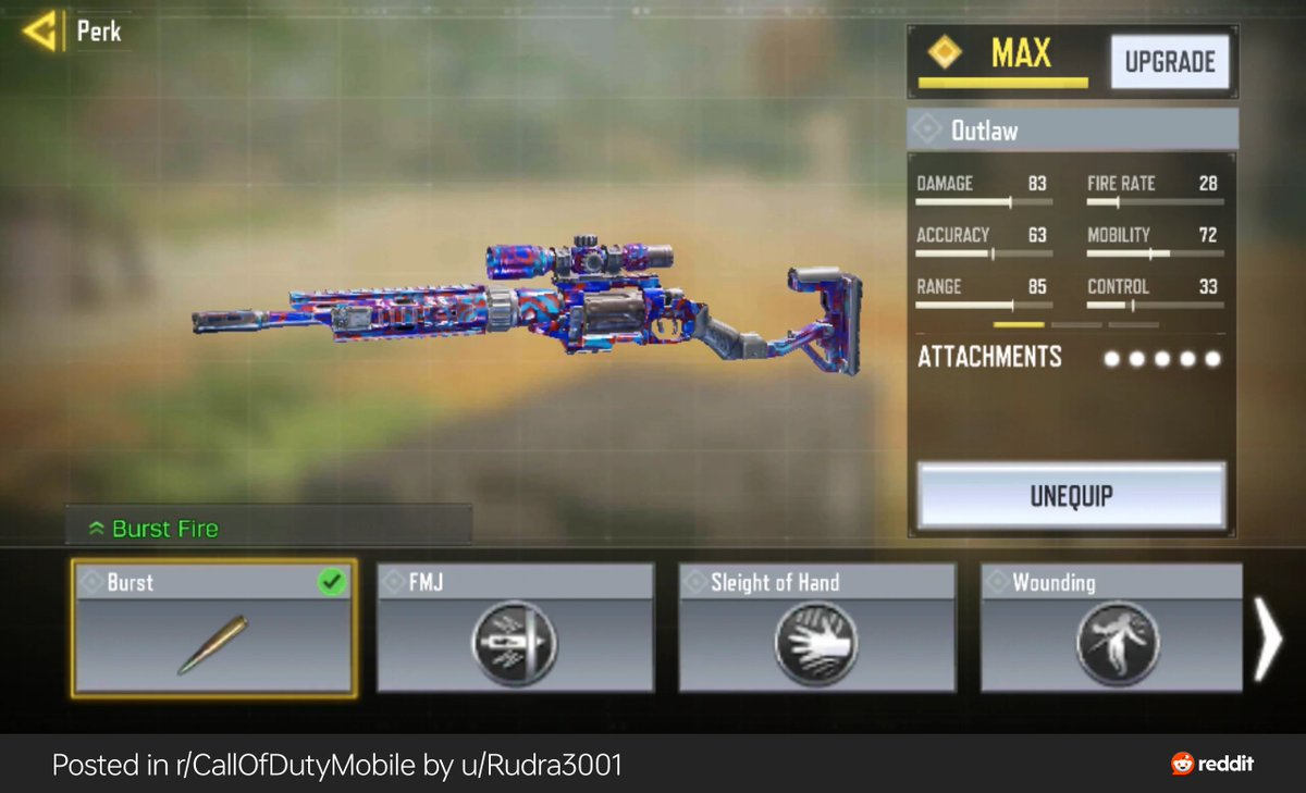 RavenRGH's tweet photo. @RealBobbyPlays Outlaw burst mag from BO4 and Dmz used to be a scrapped feature https://t.co/TE2AriPDYb