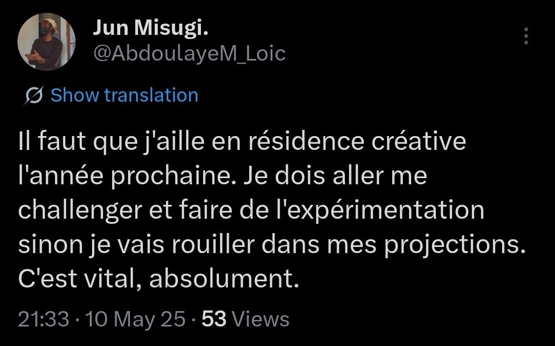 AbdoulayeM_Loic's tweet photo. Hey. What's up? It has been a little more than a month since I started a residency at Cité Internationale des Arts as selected curator in their collaborative programme Cité 237 (2026) led by Institut français du Cameroun. https://t.co/vcDRkXX9xD