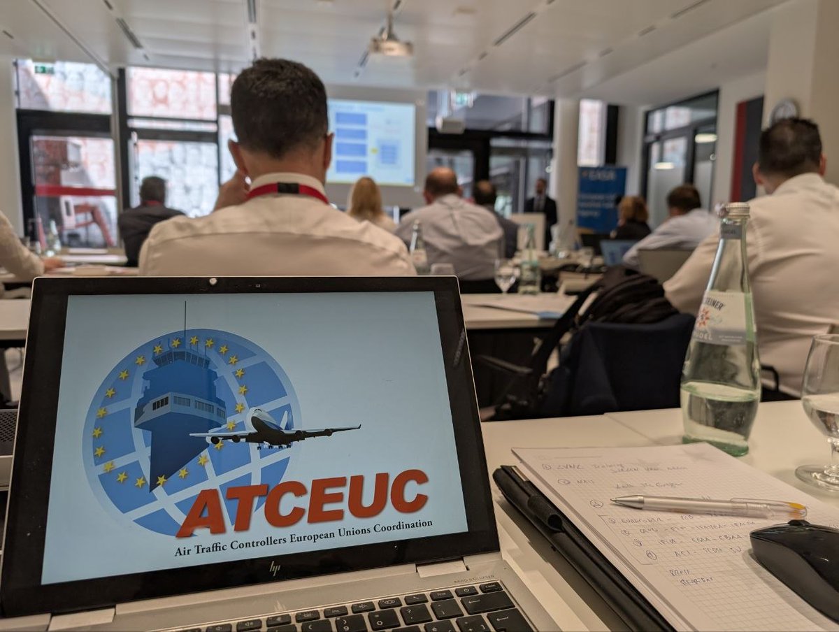 ATCEUC's tweet photo. ATCEUC Delegation is in Cologne 🇩🇪 joining the Joint ATM/ANS Technical Expert Body & Community Steering Group session at EASA. Topics: rulemaking, ATCO training, runway safety & GNSS. Controllers' and ATSEP’s voice in EU aviation policy ✈️ #ATCEUC #EASA #ATCO #ATSEP https://t.co/kWTdRYOALf