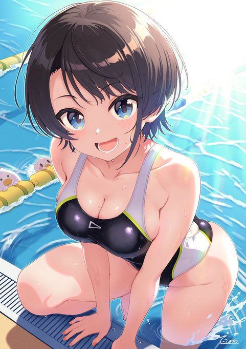 🚑「おいスバ友!見てないで泳ごうぜ〜!」🏊‍♀️☀️
↓ツリーに背景透過差分あり〼
 #プロテインザスバル 