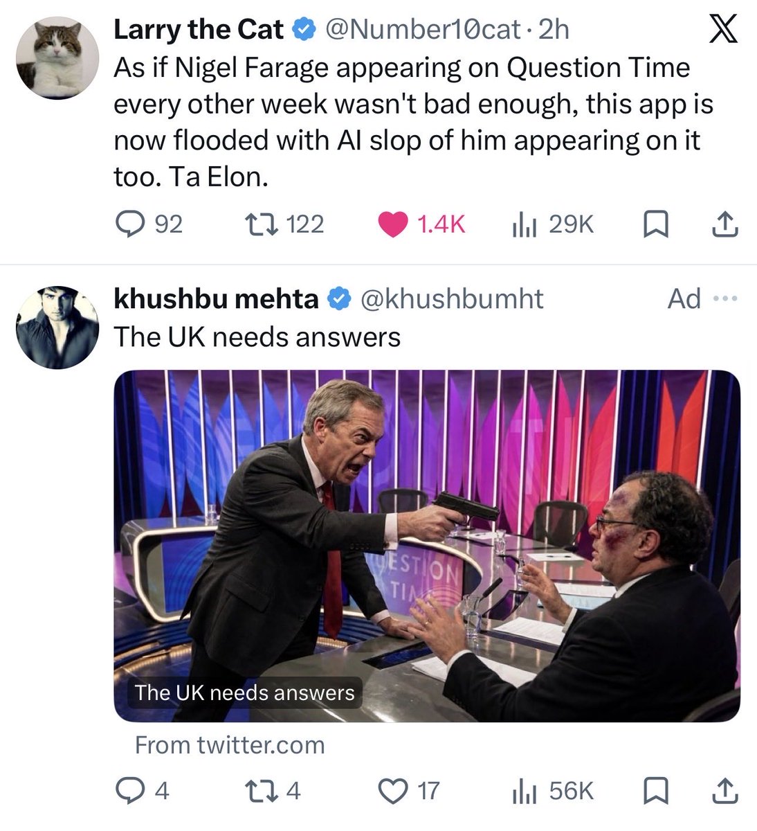 GingeryManBread's tweet photo. @Number10cat I thought I was the only one ….. now I know what it’s like when doves cry. https://t.co/2uGtMPHTRd