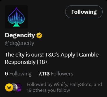 vinzeee_'s tweet photo. @degencity All followed GL everyone!

user: shuiii https://t.co/3TjVfVEekJ
