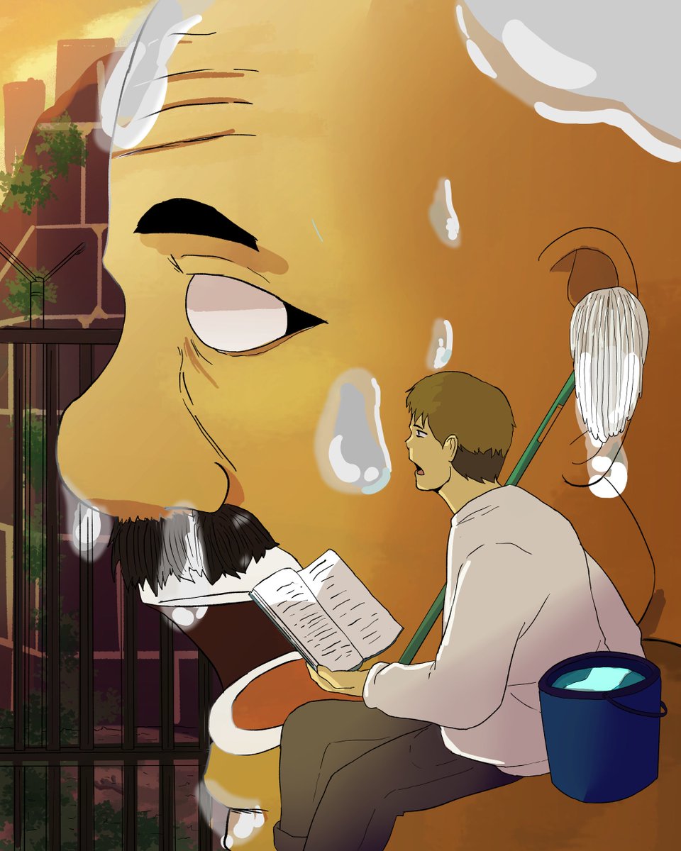 BucketBranch24's tweet photo. [3 days] N.O.K
Andreas: You know dad, this shower would be easier if you stop shuffling everywhere!
Dad: Uuurgggghh...
Andreas: I swear you're like a toddler sometime. Anyway, dry off in the sun, I'll go back to cramming...

#digitalart #oc #anime https://t.co/OcU0Gv6osJ