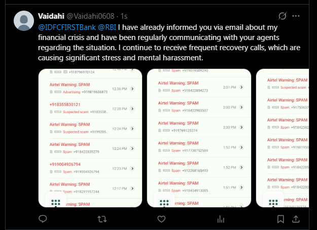 Vaidahi0608's tweet photo. I have already informed you via email about my financial crisis and have been regularly communicating with your agents regarding the situation. I continue to receive frequent recovery calls, which are causing significant stress and mental harassment. @SBICard_Connect @RBI https://t.co/GkkoAd56E5