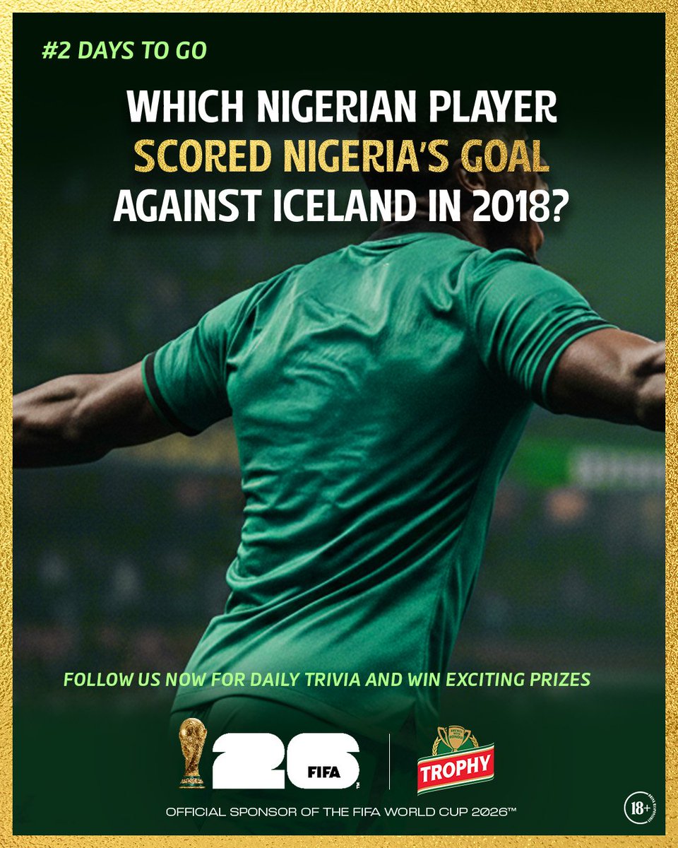 TrophyLager's tweet photo. Every goal has a story to it 😅

Drop your answer in the comments and use the hashtags #Trophy2DaysToGo #TrophyXFIFAWC26 for a chance to win exciting prizes. 🏆✨T&amp;Cs apply.

NB: You Must Be Following Across Platforms.

#HonourableCountdownToTrophy 
#FIFAWorldCup https://t.co/IuHGbPWrk9