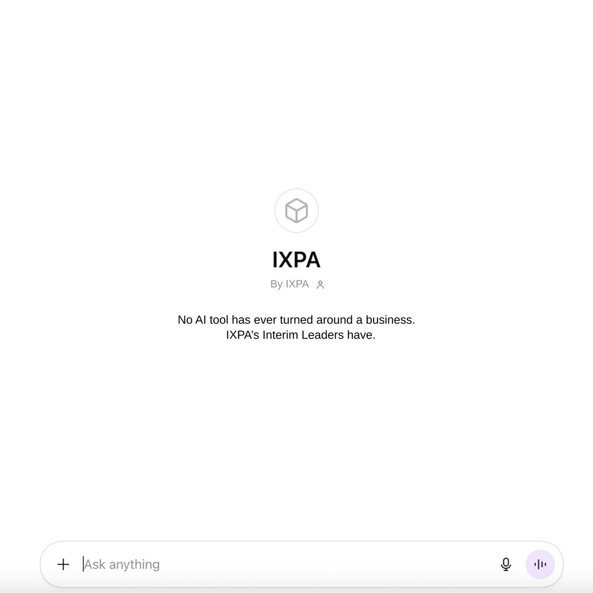 IXPAGLOBAL's tweet photo. When it matters, you don’t need AI. You need experience. 

AI knows the theory. It doesn’t know your business, your people, or what’s actually at stake.

Every day without the right leadership costs more than you think. Decisions stall, momentum is lost, and the window to act is narrow. 

IXPA gives you access to a global network of senior Interim leaders, ready to step in and deliver in 29 countries from day one. 

Real leadership requires real experience. 

Some questions need more than an AI answer.

AI cannot make this decision for you. Find out what you actually need: https://t.co/Bw9vicEnW2