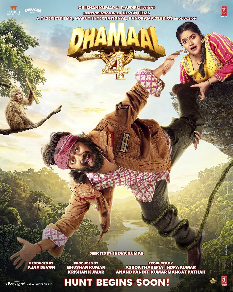 rameshpammy's tweet photo. The much-loved comedy franchise is back with its fourth installment – #Dhamaal4.  

Stars #AjayDevgn, #RiteishDeshmukh, #ArshadWarsi, #JavedJaffrey, #RaviKishan &amp; #SanjayMishra 

Directed by Indra Kumar  
Produced by Bhushan Kumar, Ajay Devgn Tseries https://t.co/U5Lft9lAdR