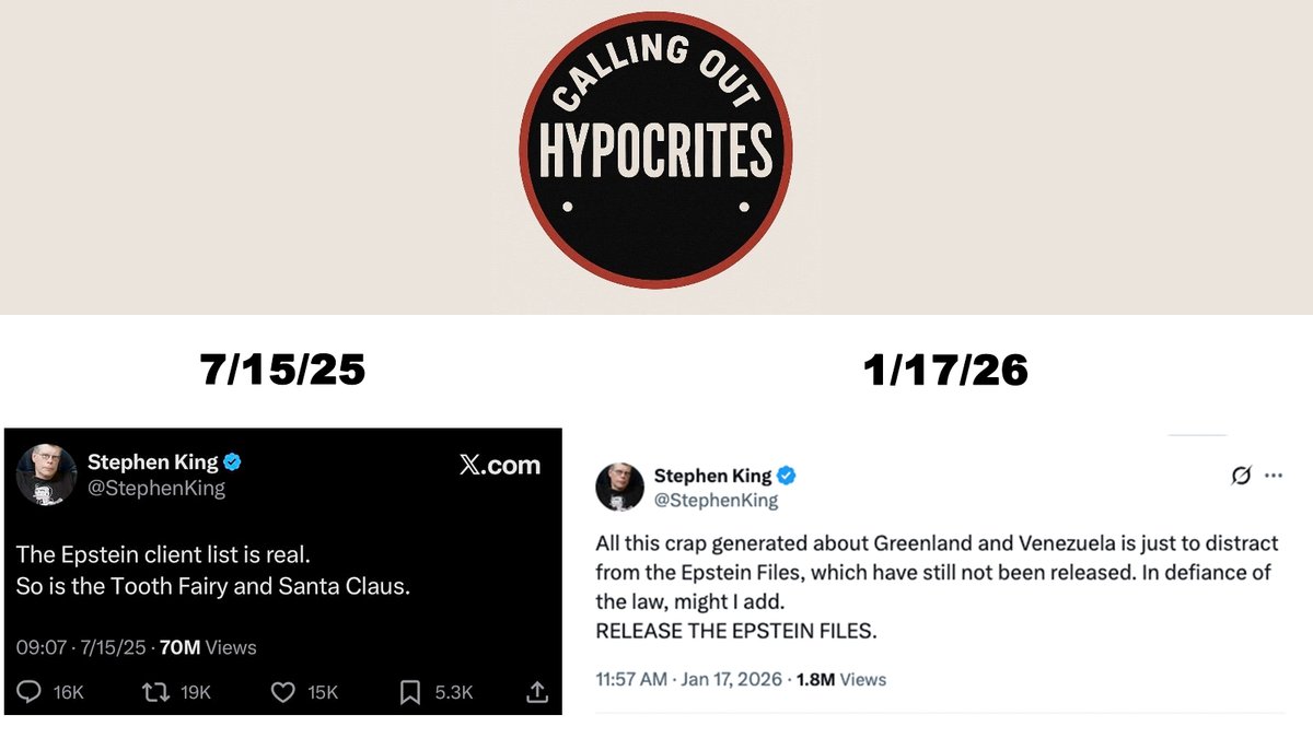 ran19009's tweet photo. @StephenKing Hypocrite says what? https://t.co/s6l1kDxIir