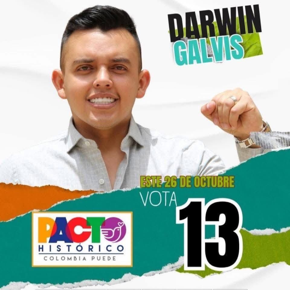 LaureanoTirado's tweet photo. Darwin Galvis ejecuta siete contratos de prestación de servicios al mismo tiempo en diferentes entidades del Estado que suman más de 400 millones de pesos desde El Socorro, Santander, mientras ejerce como jefe de debate de @IvanCepedaCast. Ayer estaba rabioso en medio del banderazo del 🐯🫡
