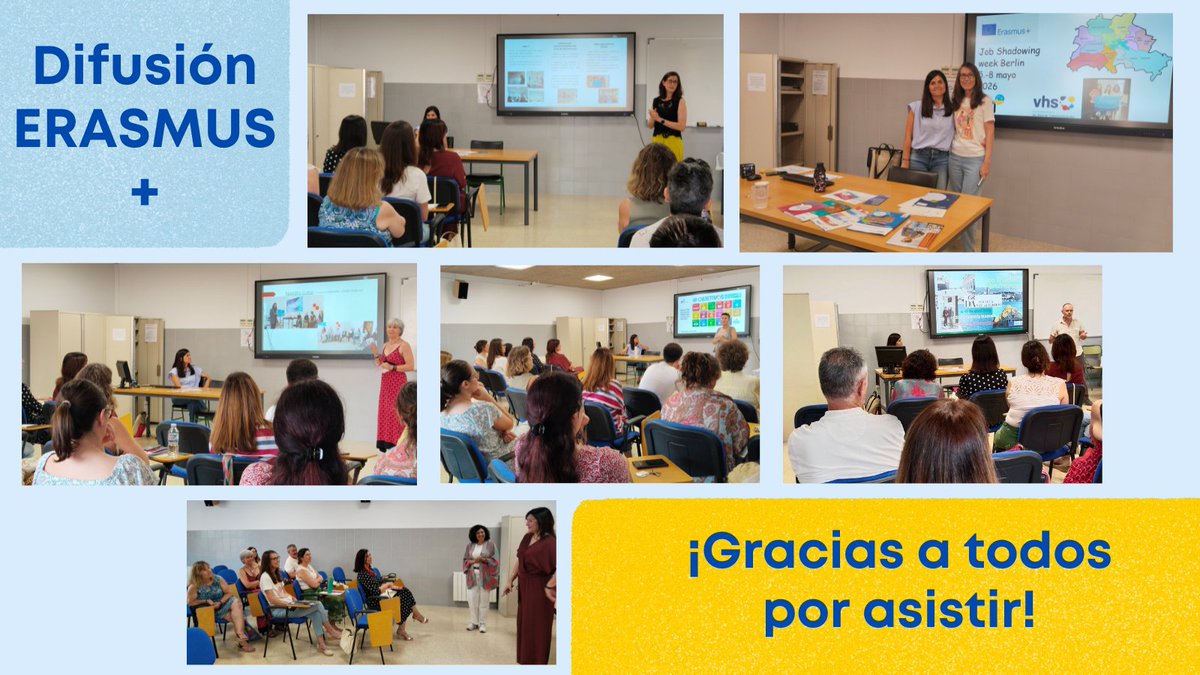 EOICartagena's tweet photo. Gracias a todos los asistentes a nuestra jornada de difusión #ErasmusPlus. Gracias, @sepiegob, por crear estos enriquecedores espacios de aprendizaje compartido #eoiglobal #eoinclusiva #enrichinglives @Educarm @AytoCartagenaES @AsociacionAmae @ProgramasRM @AMPREOI https://t.co/djvTRtbzdd