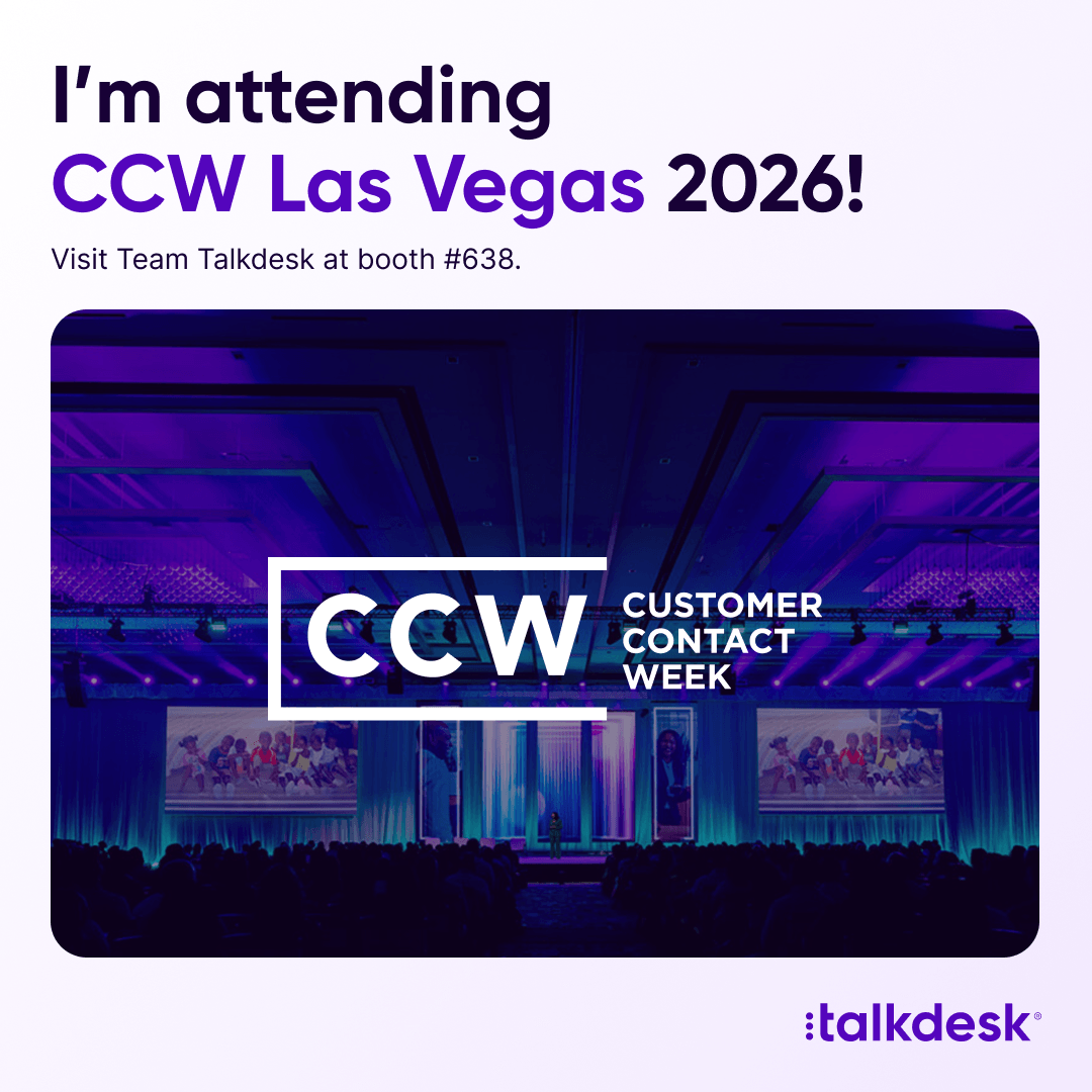 Talkdesk's tweet photo. ✈️Talkdesk is headed to Customer Contact Week in Las Vegas!

Visit us at booth #638!

Then join us for two sessions: 

👩🏾‍💻The Hybrid Workforce 
Wed, June 24 at 8:20 AM
 
🤖Scaling AI responsibly
Wed, June 24 at 11:00 AM

Learn more:

https://t.co/2vzVBafv6X

#Talkdesk #CX #AI #CXA https://t.co/ndWQ9K3aAm