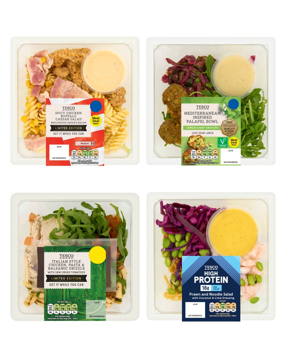 TheGrocer's tweet photo. NEW 🥪 Meal deal

Tesco to refresh its #mealdeal options for the summer

Including an Italian-style cacio e pepe chicken wrap, a pulled beef brisket doughnut roll with candied jalapeños, and a mortadella &amp; mozzarella focaccia

🔗 See the full range here: https://t.co/PpNttX2PIO https://t.co/JTL2DBJbel