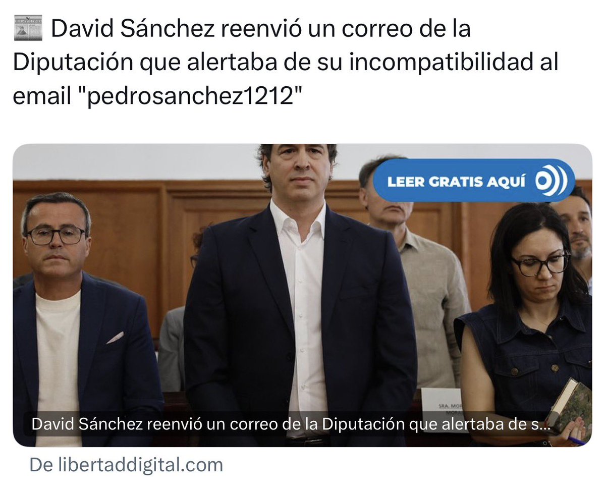 FroilLannister's tweet photo. No vayáis a tener la tentación de pensar que cuando David Sánchez mandaba un correo con datos sobre su contratación a una dirección de correos con dirección 
 “Pedrosanchez1212” tenía nada que ver con su hermano Pedro Sánchez, que esos pensamientos o sospechas son completamente ultraderechistas.