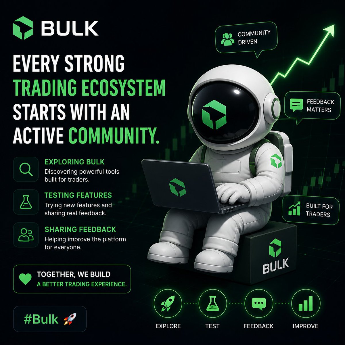 SFM2030's tweet photo. Every strong trading ecosystem starts with an active community.

Exploring @bulktrade, testing features, and sharing feedback to help build a better experience for everyone. 

#Bulk https://t.co/9r5n0Lcm3Y