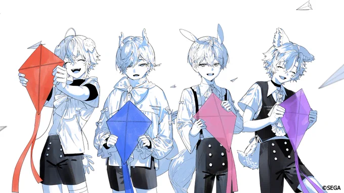 #はいはぴハフバ #はいはぴ 「怪獣の花唄」 こちらの衣装デザインと撮影を担当いたしました! 残りのイラストはツリーに～!