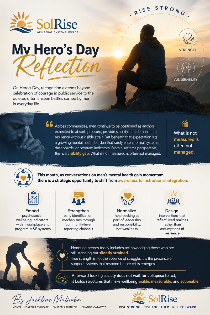 mutimbaj's tweet photo. Some heroes wear uniforms. Others carry invisible burdens every day.
This #HeroesDay26,let's recognize the men who continue showing up despite pressure, stress, and silent struggles.Strength is not suffering in silence. It's seeking support when it is needed.
#MensMentalHealth https://t.co/cfhOn3uJmk