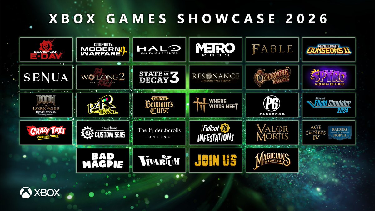 SynthPotato's tweet photo. This year's June gaming showcases has been nothing short of legendary, This may have been the best E3 season in a decade. 

Xbox, Nintendo, SGF, PlayStation, they all cooked and delivered amazing shows, not a single one of them missed.

It's mindboggling to me that some people look at this and think the future of gaming is "bleak", I truly believe we are entering a new golden age where big, exciting games are coming out on a near monthly basis, we are so far past the live-services plague and "SP is dying" discourse of the late 2010s, and have a more exciting line-up of games than pretty much ever before. I am so happy to be a gamer who actually loves playing video games.

Here are all the games that made this year's E3 season for me:

- God of War Laufey
- Resident Evil Veronica
- Persona 6
- Halo Campaign Evolved
- Persona 4 Revival
- Wolverine
- Gears of War E-Day
- The Legend of Zelda: Ocarina of Time
- ILL
- Onimusha
- Until Dawn 2
- Control Resonant
- Exodus
- Assassin's Creed Black Flag Resynced
- Tomb Raider Legacy of Atlantis
- Rayman Legends Retold
- Silent Hill Townfall
- The Wolf Among Us 2 
- Metro 2039
- The Last Ronin TMNT 
- Stellar Blade 2
- Crossfire
- Mafia The Old Country DLC
- 007 First Light DLC
- Blood Message
- Attack on Titan 3
- The Blood of Dawnwalker
- Final Fantasy 7 Revelation
- Fable
- State of Decay 3
- Dragon's Dogma 2 Dark Arisen
- Kingdom Hearts 4
- Resonance A Plague Tale

I aim to cover and hopefully review every single game I just listed, I don't think I've ever been looking forward to THIS many games ever before. Stay tuned!