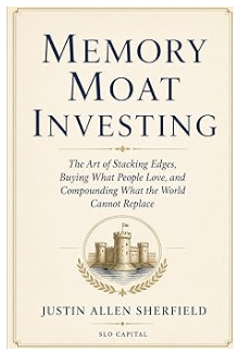 JustinSherfield's tweet photo. Alright guys. Here's a big one. 

I spent years (15 now, to be exact) trying to figure out why some companies are almost impossible to kill

Not moats made of patents or switching costs. Those are in every textbook that we have all read 1,000 times

I'm talking about the ones built from something deeper. Memory. Identity. The feeling a brand leaves in your nervous system before your conscious mind ever runs the numbers.

That's what I wrote about in this book.

Memory Moat Investing.

I tried to find out what happens when you stop asking "what does this company do" and start asking "what does this company mean to the people who can't stop buying from it."

It pulls from Buffett. Jung. Behavioral psychology. Consumer neuroscience. And about a decade of me sitting in a small town on the California coast, watching billion dollar brands through a lens nobody taught me in a classroom.

If you've ever felt like the best investment insights live somewhere between a balance sheet and a therapy session, this might have been written for you.

I really hope you enjoy it. Please reach out to me with your comments, questions, or anything else. I'm always here to talk and learn. And of course, any Memory Moat businesses you find! 

https://t.co/e3z88Ci0iB