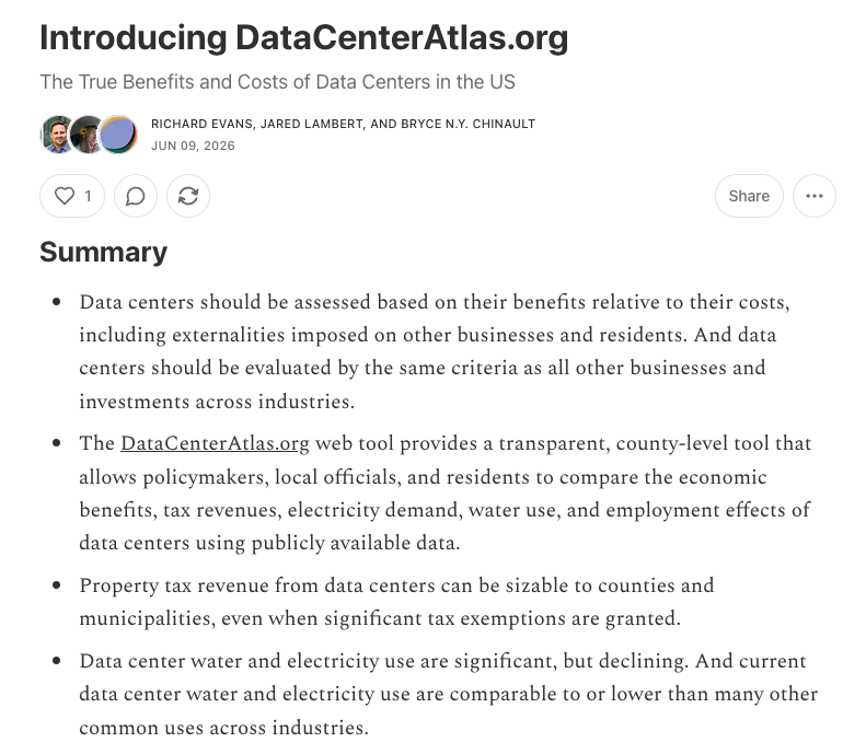 smithtjosh's tweet photo. A new cool project from some great folks.

It will eventually show the benefits and costs of data centers for all US counties.

The model suggests Cache County:
- $9M tax revenue
- 168 local jobs
- 1,809 construction jobs

👏👏👏 @RickEcon @BryceTheNoble and @jared__lambert https://t.co/ocyTS4SH0G