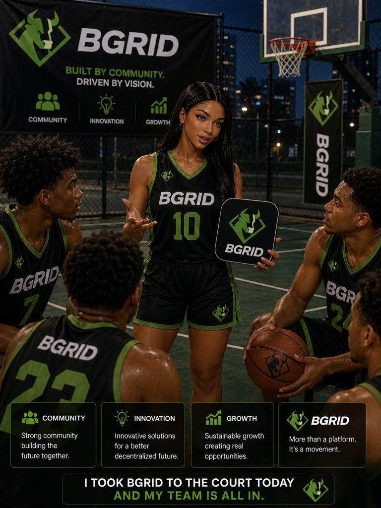 StephanieO86321's tweet photo. Just got back from the basketball court, and today’s conversation wasn’t only about hoops.

Took some time to introduce my teammates to @Bullishgrid , sharing the vision, the mission, and what the community is building for the future. It was great seeing their interest and having real discussions about innovation, growth, and opportunities.

Always a good day when you can combine basketball with building something bigger.

Bullish on the court. Bullish on the future. Bullish on $BGRID.