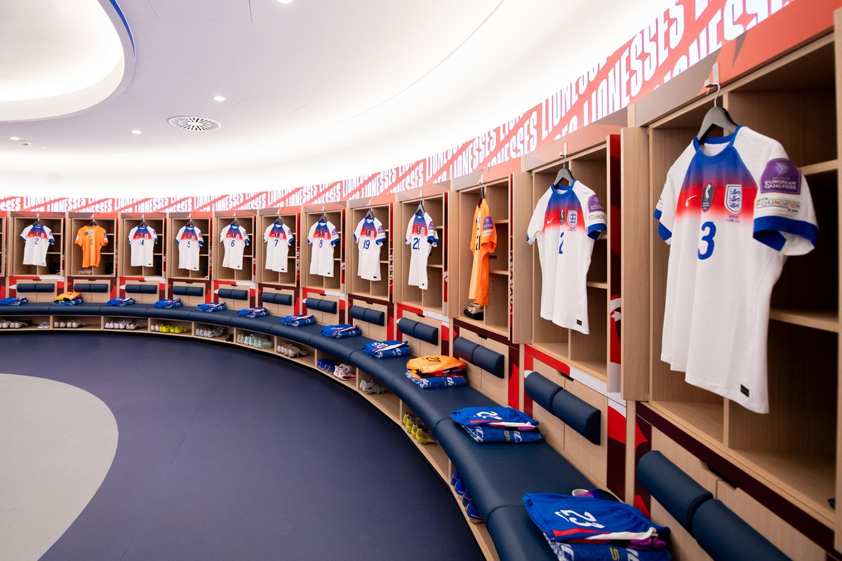 EvertonStadium's tweet photo. 👕 The first England team in the Hill Dickinson Stadium changing rooms. https://t.co/bnw2jM3V3m