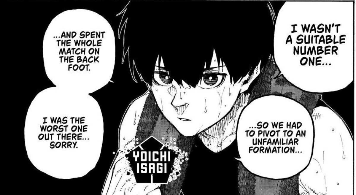 Brayden97994124's tweet photo. Isagi has such a strength that you won’t find in many. He’s stubborn but not stupid he’s smart but not conceited. He’s built himself up so far and isn’t afraid to acknowledge when he isn’t enough. “A striker must take complete responsibility.” https://t.co/FMRQvGkMSB