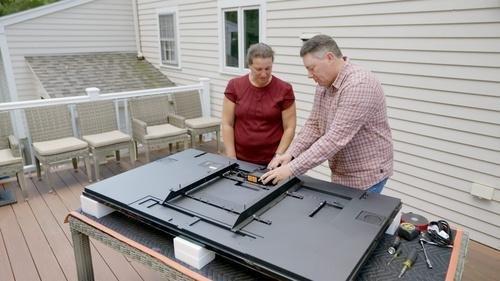 wstindies's tweet photo. Master electrician Heath Eastman helps a homeowner solve her entertainment struggles with an outdoor TV enclosure. https://t.co/xkIFc9mvjw https://t.co/bT37ph1vsY
