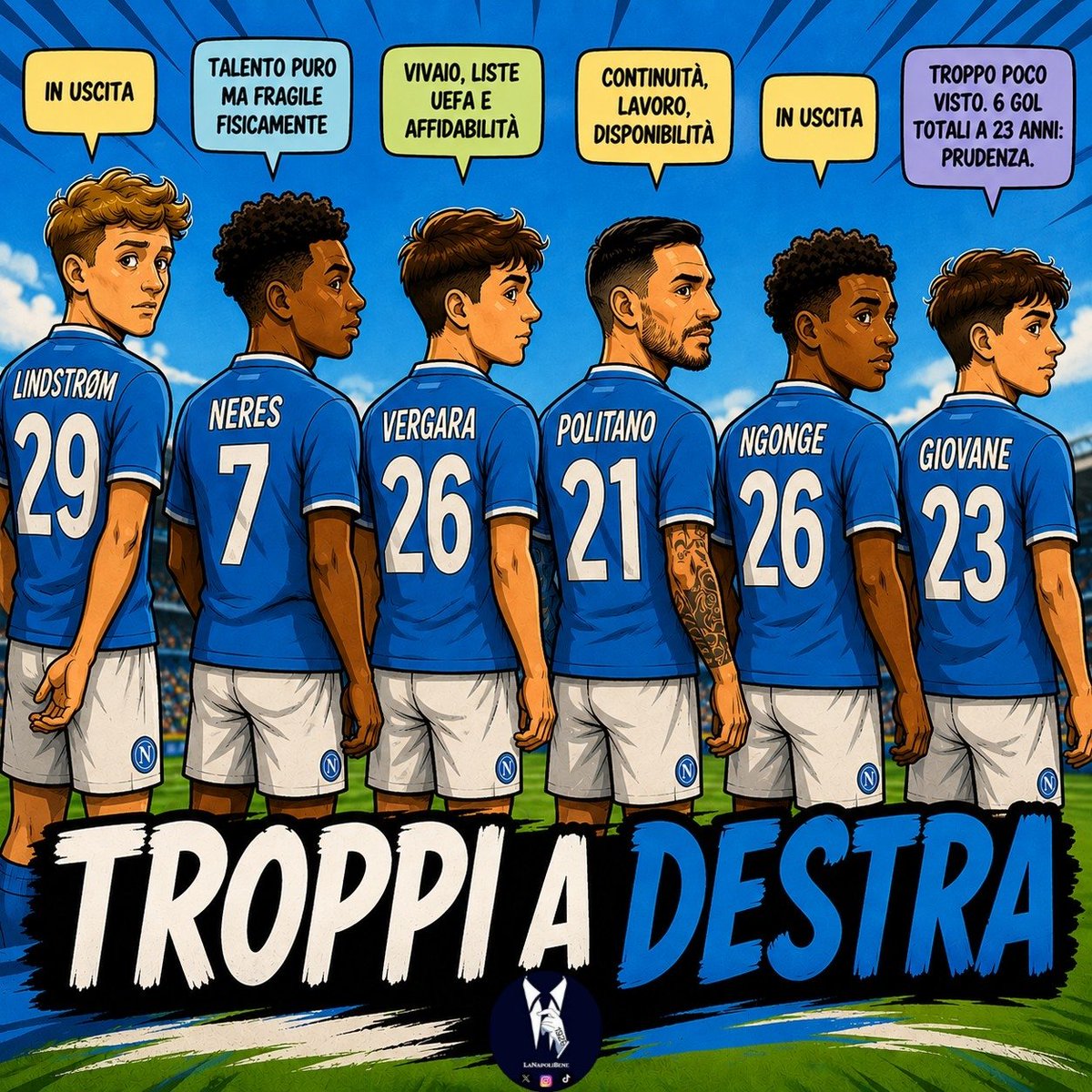 RNesta80's tweet photo. Lindstrom e Ngonge sembrano gli esuberi. Vergara invece può tornare utile tra liste UEFA e affidabilità.

Neres e Politano? Per me si completano: uno accende la luce, l'altro paga la bolletta.

Il rischio vero è pensare che Neres basti da solo.

#sscnapoli #neres #politano #fns https://t.co/tQp2n8h5A9