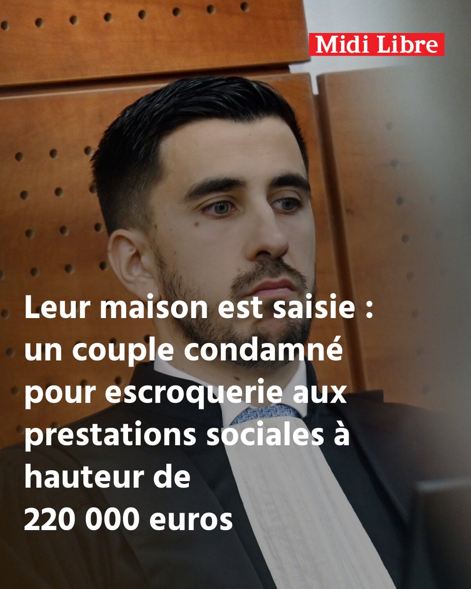 Midilibre's tweet photo. Leur maison est saisie : un couple condamné pour escroquerie aux prestations sociales à hauteur de 220 000 euros
➡️ https://t.co/fJFBuXzgHh https://t.co/TwouYhIcu2