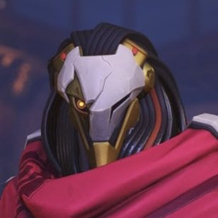 CommodoreMudkip's tweet photo. I pray Shion gets a skin akin to Primordial Ramattra with a cracked faceplate, revealing the robotics underneath #overwatch https://t.co/zqqGkBJIAK
