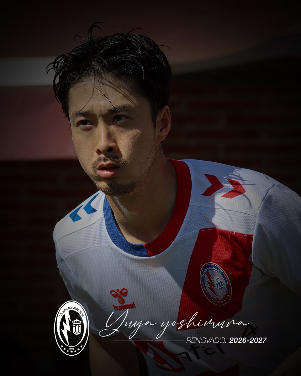 RMajadahonda's tweet photo. 𝐘𝐮𝐲𝐚 𝐘𝐨𝐬𝐡𝐢𝐦𝐮𝐫𝐚 𝟐𝟎𝟐𝟕

#Renovado | 🤝 Yuya renueva como jugador del CF Rayo Majadahonda

👏 ¡Enhorabuena, Yuya! https://t.co/leICnyZLek