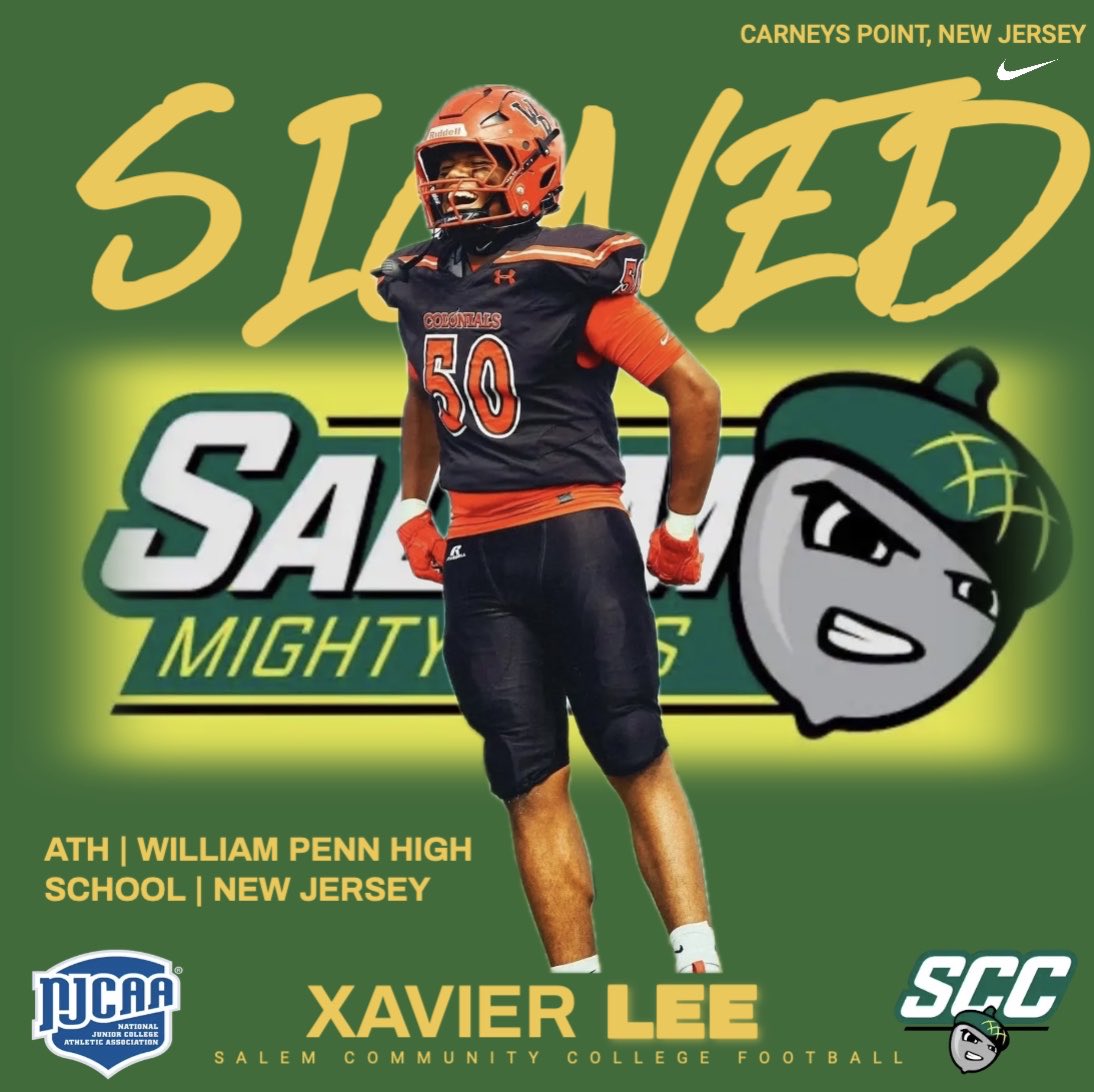salemcc_ftbal's tweet photo. SIGNED. Welcome to the Mighty Oaks:
✍️-Xavier Lee 
🚨-ATH
📍-Newark, New Jersey https://t.co/5zKdTb9rHw