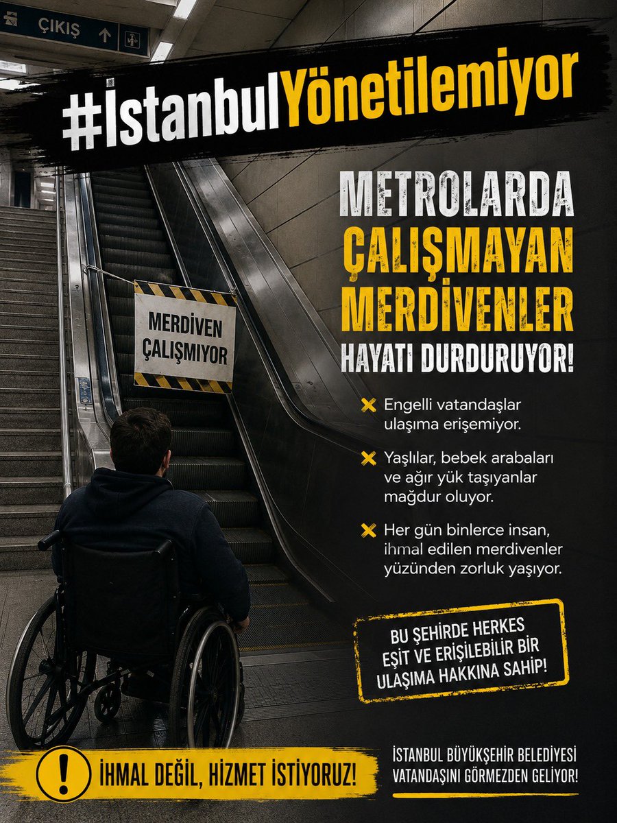 AkEsenyurt's tweet photo. İstanbul; çözülmeyen trafik çilesi, fahiş İSPARK zamları ve çalışmayan metro merdivenleriyle alarm veriyor! Plan yok, çözüm yok. İstanbullu bu yönetim anlayışını hak etmiyor! 

#İstanbulYönetilemiyor https://t.co/3K7cbTyEKm
