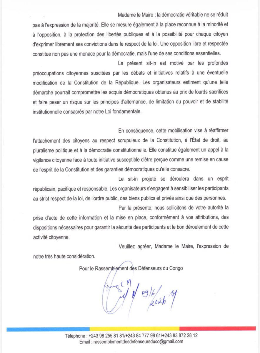 MichaelTshi's tweet photo. Sit-in citoyen pacifique devant
l'Assemblée Provinciale du Haut-Katanga le 12 juin 2026 https://t.co/37RApIJhwr
