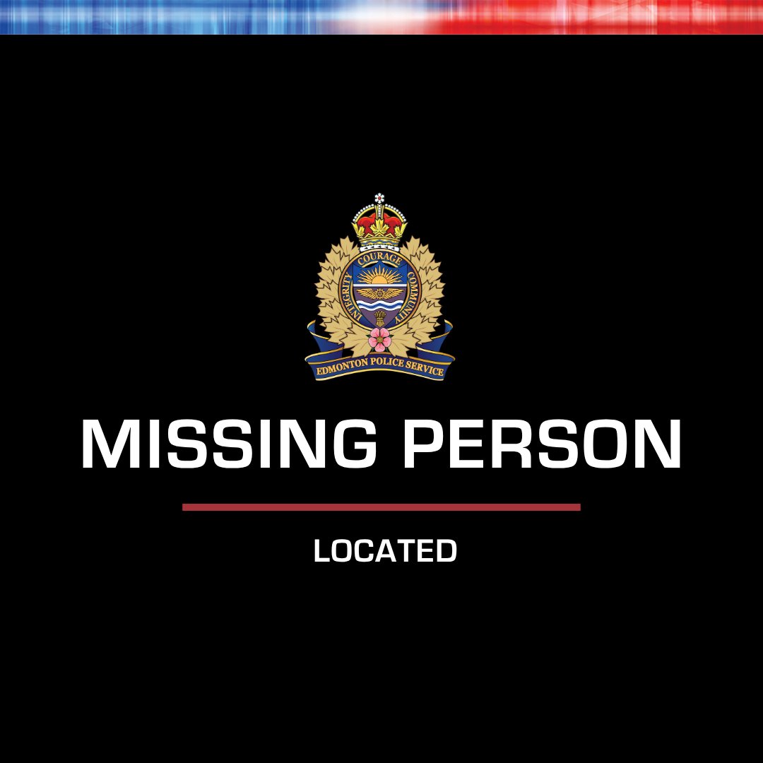 edmontonpolice's tweet photo. The 18-year-old woman who was reported missing yesterday has been located safe. Thank you to the media and the public for your assistance. https://t.co/XlChfQvrq7