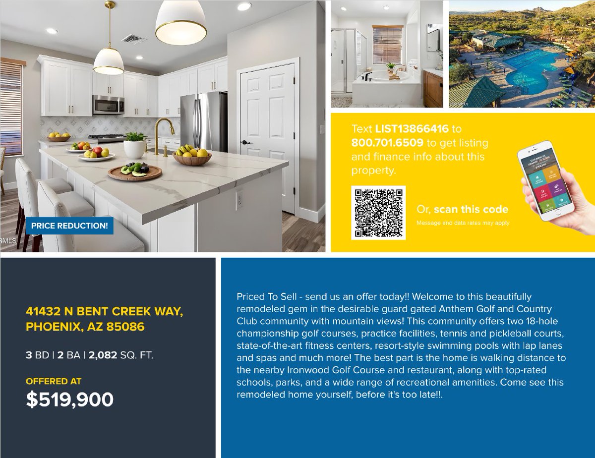 Position_Realty's tweet photo. Price Reduction! We just lowered the asking price on this beautiful remodeled home in Anthem. Give me a call today to schedule a tour of this beautiful home! (480) 213-5251 https://t.co/LXhbv69Duh