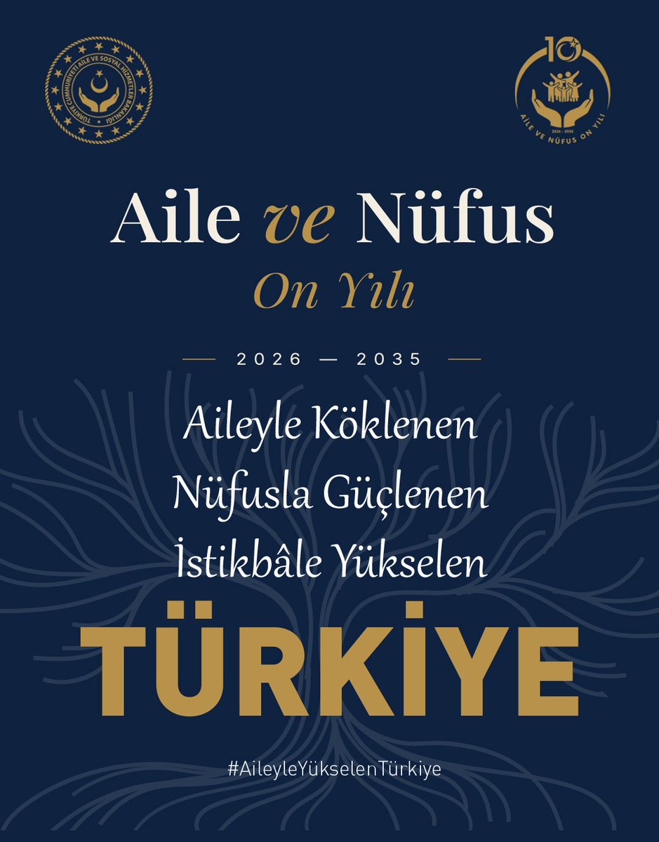 GaziantepAile's tweet photo. ⚡Aile ile  Köklenen

⚡Nüfusla Güçlenen

⚡İstikbale Yükselen TÜRKİYE

2026-2035  Aile ve Nüfus On Yılı 

#AileyleYükselenTürkiye https://t.co/RLijhcQ7Zm