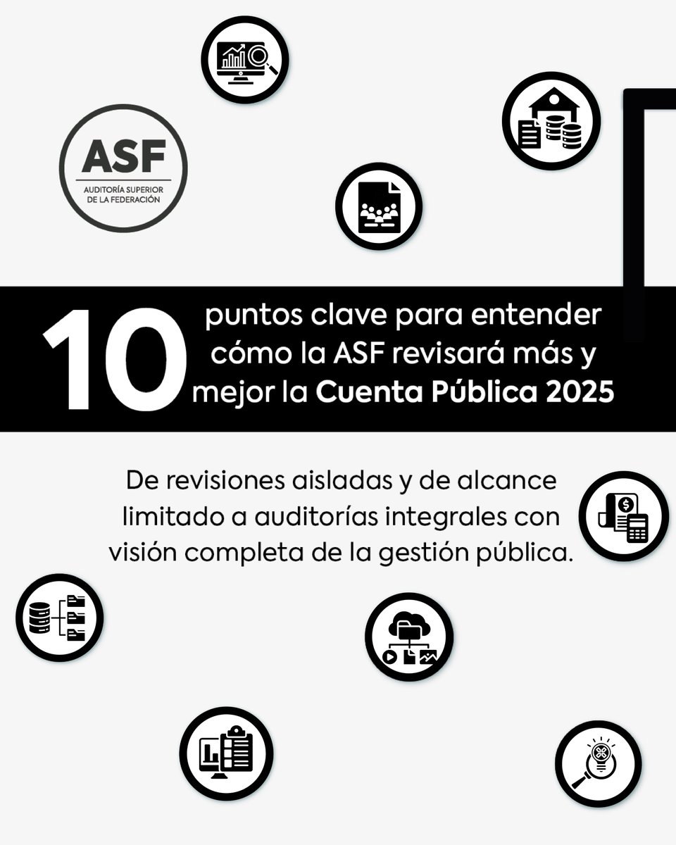 ASF_Mexico's tweet photo. ▶️ 10 puntos clave para entender cómo la #ASF revisará más y mejor la Cuenta Pública 2025. 

🧵(1/4) https://t.co/PSUnBCoEep