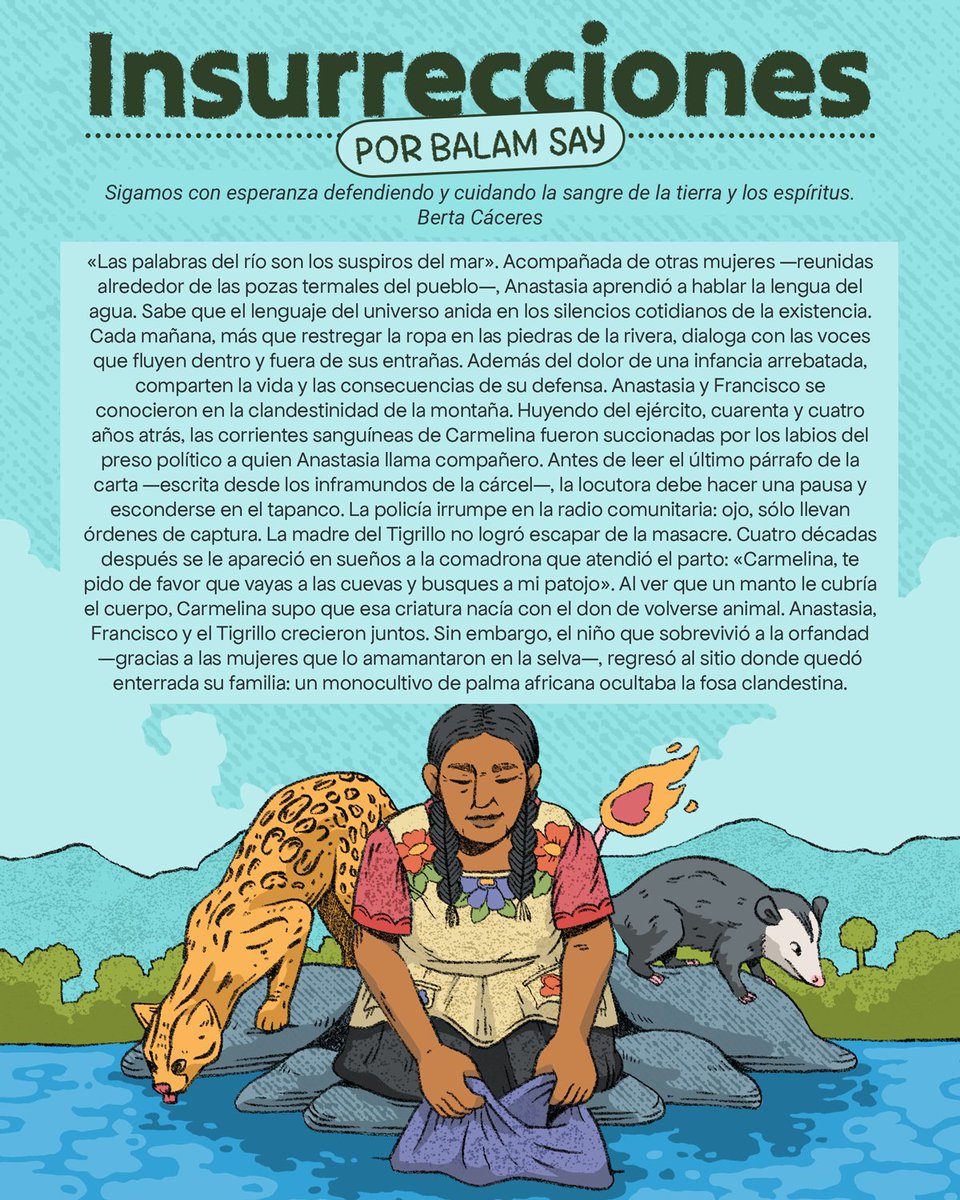 maizdevida's tweet photo. A dos años de la partida de @balam_say, recordamos su sensibilidad literaria plasmada en este cuento sobre el agua que escribió para la primera edición del Concurso de Cuentos Libertad para el agua en 2021.

Seguimos buscando en la inmensidad del fuego. https://t.co/d47Kylbirq
