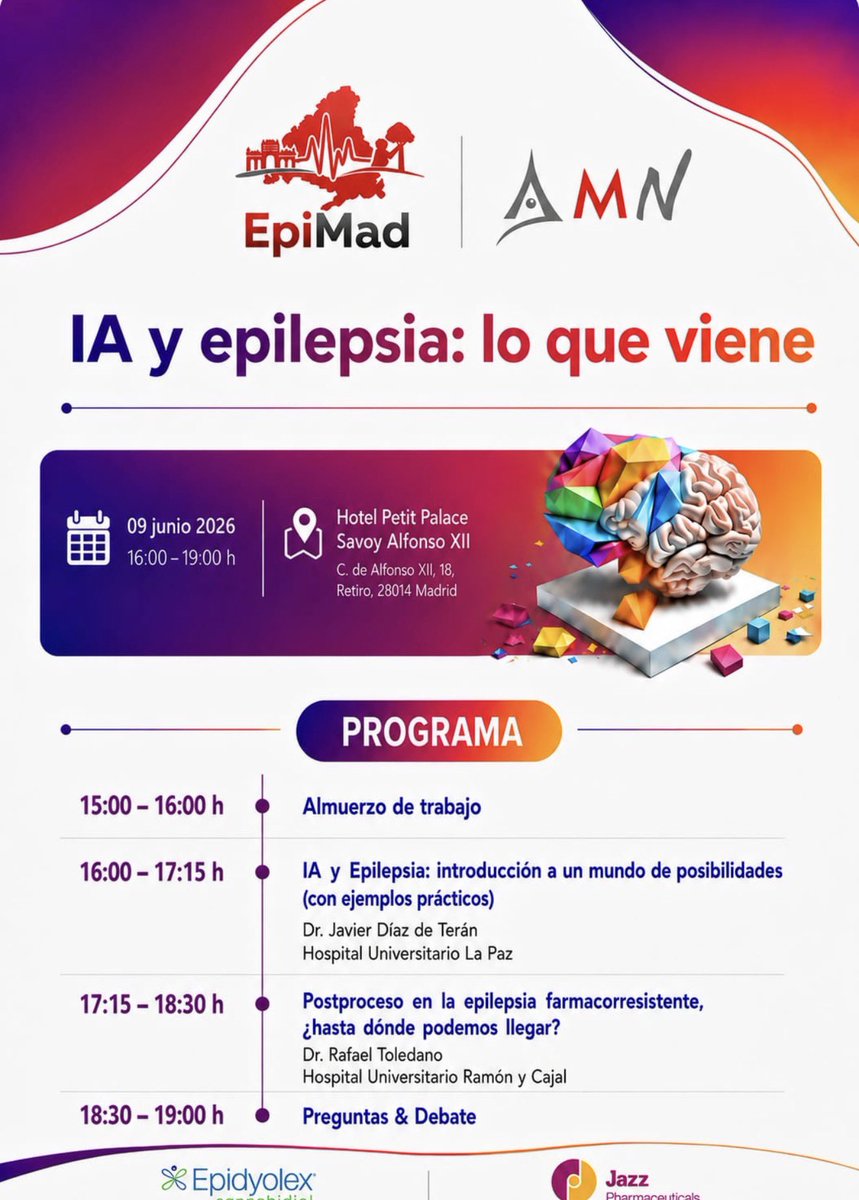 OjedaNeuro's tweet photo. Gran reunión #epimad del grupo de epilepsia de la @AMNneuromadrid   Rafa Toledano y Javi Díez de Terán, brillantes! Enhorabuena! https://t.co/o5mkz6ctBY
