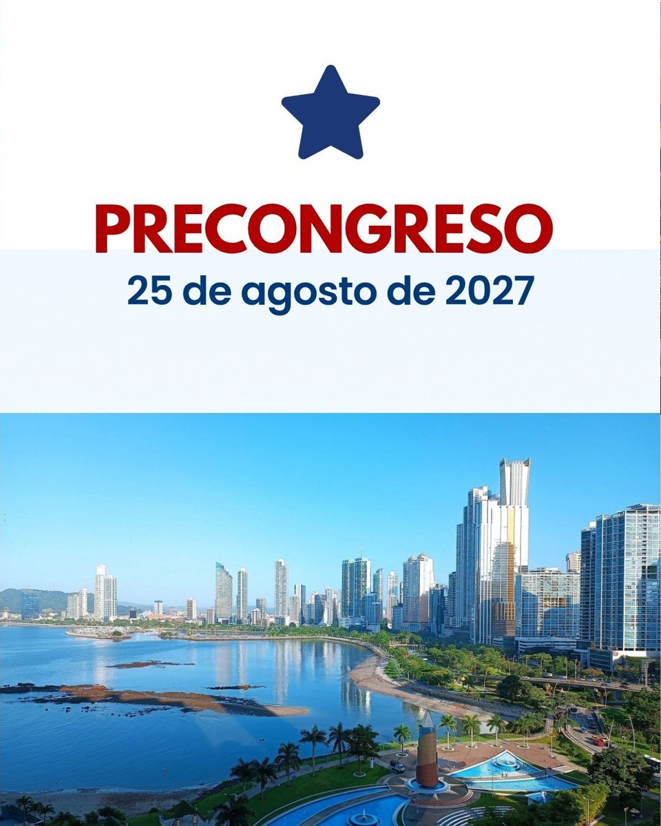 congresoslanh's tweet photo. 📅 ¡Rumbo a SLANH 2027! Panamá recibirá a la nefrología latinoamericana e iberoamericana. Conoce las fechas clave: trabajos libres desde el 13 de junio de 2026, precongreso el 25 de agosto y congreso del 26 al 28 de agosto de 2027. 🌐 https://t.co/S4cUapqFAQ #SLANH https://t.co/AnNk6r7SeH