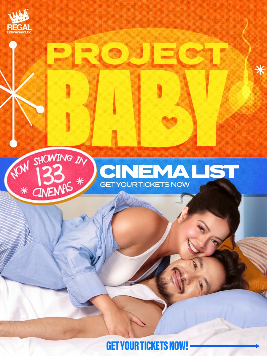 RegalFilms's tweet photo. Baby, we're everywhere! #ProjectBaby is NOW SHOWING in over 133 cinemas nationwide! ๐ฌโจ
Find your nearest cinema, grab your tickets, and experience the kilig, comedy, and heart!
#ProjectBabyNowShowing #ProjectBaby #SueRamirez #RicoBlanco https://t.co/CivJ8wKysx