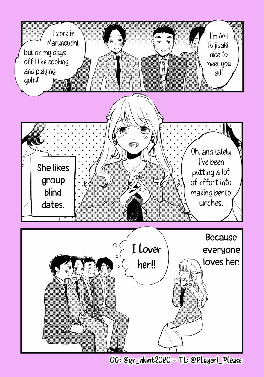 Player1_Please's tweet photo. How to be a cunning girl and be popular at a group date (1/2)
Eng ver💝 https://t.co/BacpgYAncL