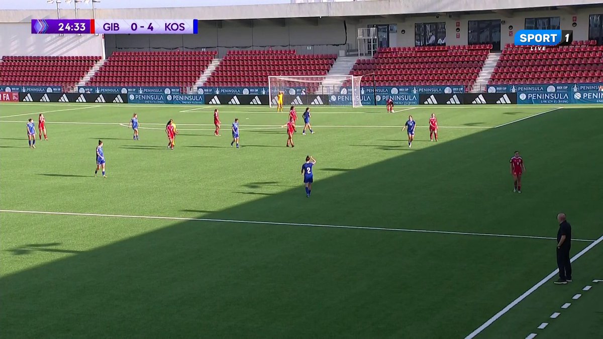 FootballKosovo's tweet photo. Kosovo is leading by four goals after the first 25 minutes of the match against Gibraltar.
Our Lionesses currently lead the group, followed by Croatia which is only two goals behind.
#KOSGIB 🇽🇰🇬🇮 | #UWNL https://t.co/Cipgfp2cC0