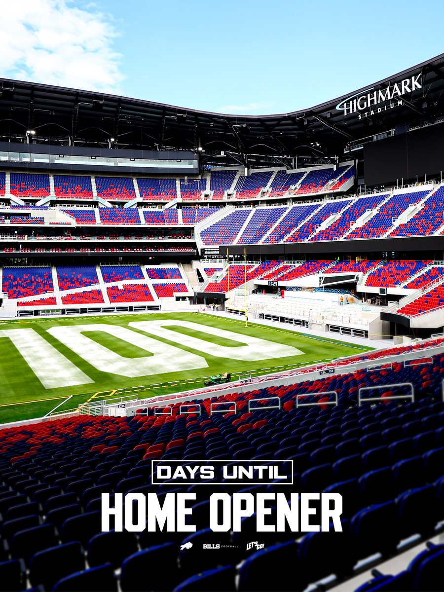 BuffaloBills's tweet photo. 1️⃣0️⃣0️⃣ days 'til we pack the house‼️ https://t.co/97QSxYEu4Y