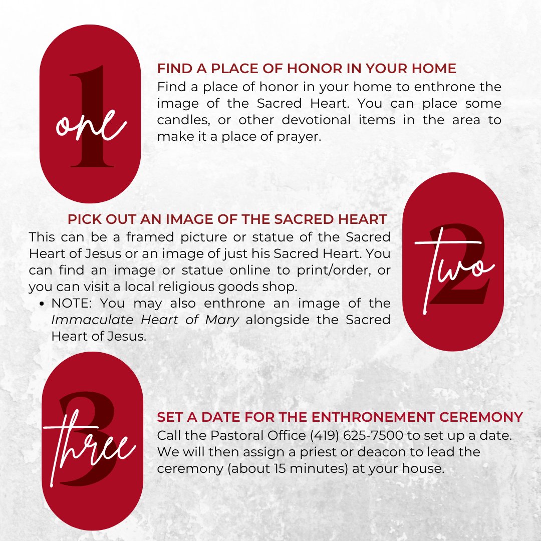 sanduskycath's tweet photo. Today is the Feast of Sacred Heart of Jesus!

An enthronement ceremony is one way you can entrust your home and family to the Sacred Heart. If you are interested, please call the Pastoral Office to set up a date for a priest or deacon to lead the ceremony at your house. https://t.co/SIMyZrQwJo